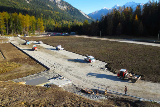 Bauarbeiten Biathlon Arena Lenzerheide